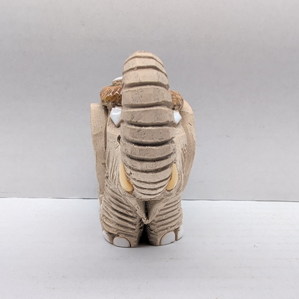 Artesania Rinconada Baby Elephant Figurine Signed Uruguay Clay Enamel 3.5" - Picture 3 of 10